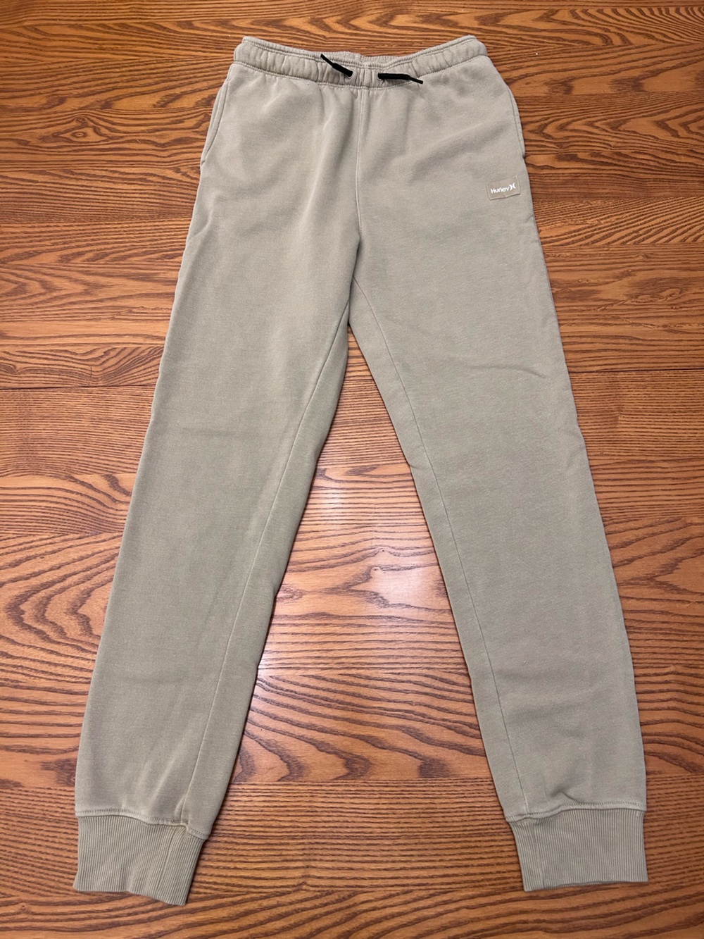 Hurley Boys Jogger Sweatpants, Youth Large L Tan, Fleece Drawstring